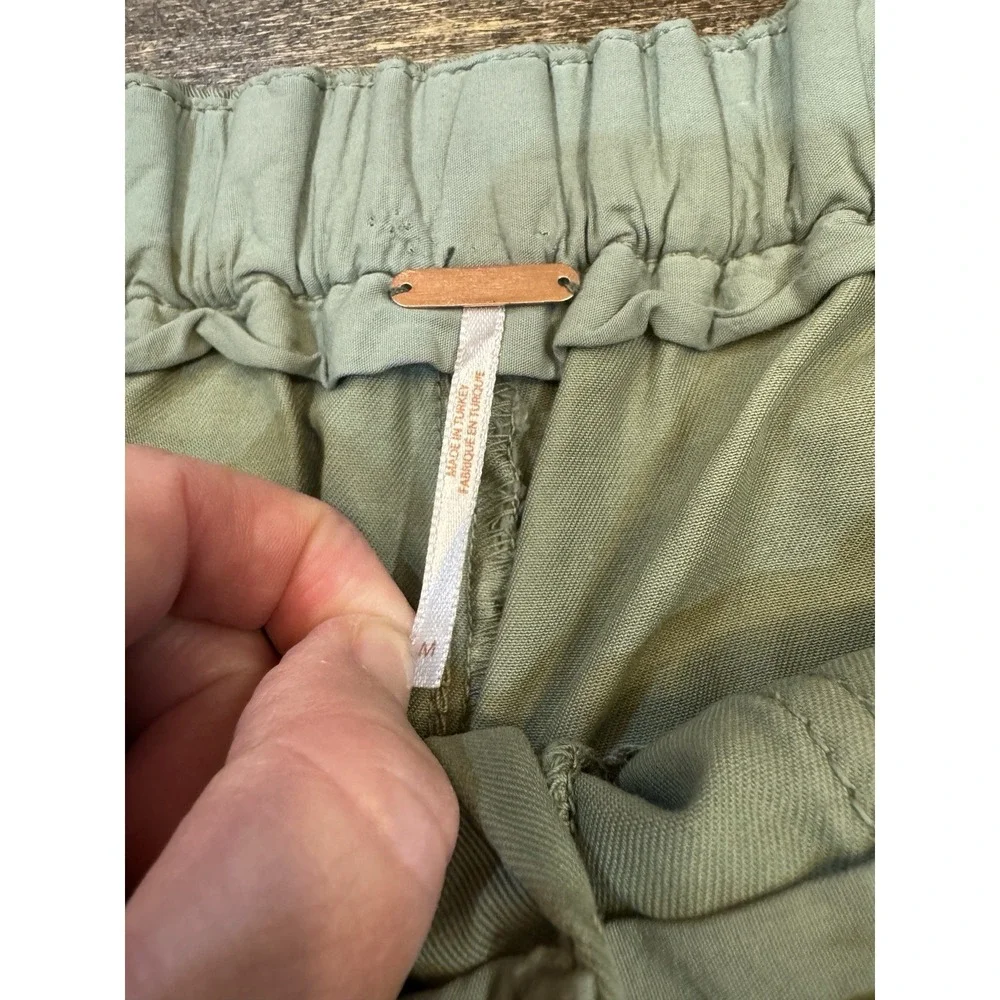 Free People Size Medium Green Cadet‎ Pull-On Jogger Pants Utility Boho